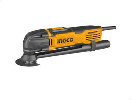 Corded angle grinder with yellow and black body and grinding disc (Ingco).