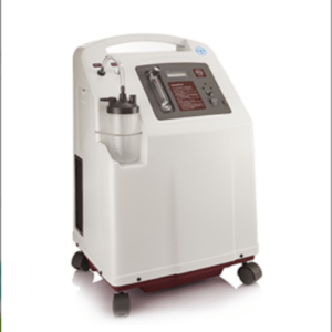 Screenshot 2026-08-23 173101 – مصر ميديكال Portable medical oxygen concentrator on wheels with a control panel and an attached humidifier bottle.